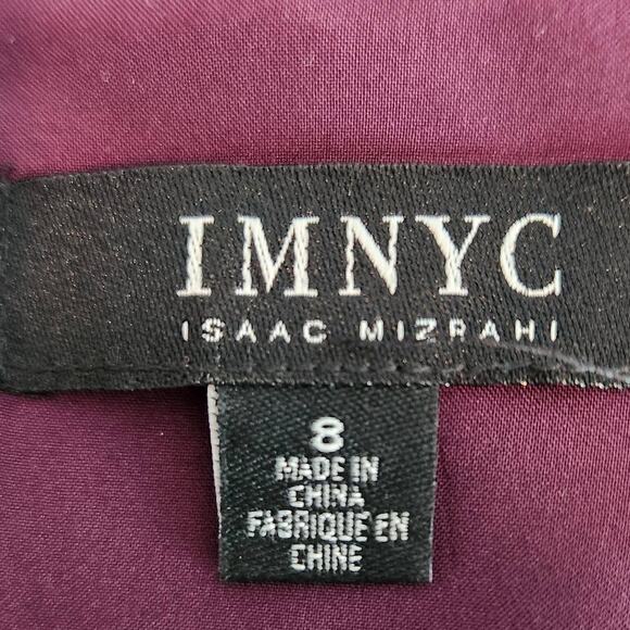 IMNYC Isaac Mizrahi Maroon Dress Size 8 - Picture 3 of 6